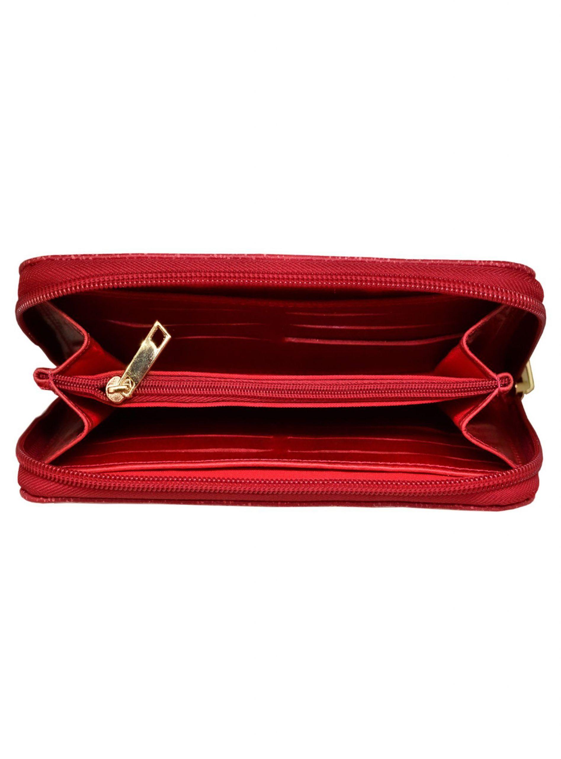 Billetera Mujer  100% Cuero Natural Genuino, Rojo.-2
