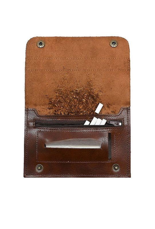 Tabaquera café 100% cuero natural Craftmen-2