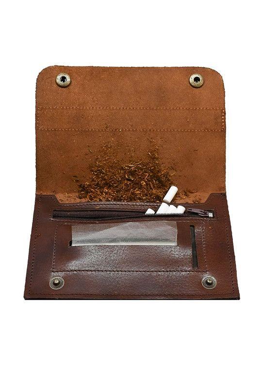 Tabaquera café 100% cuero natural Craftmen-3