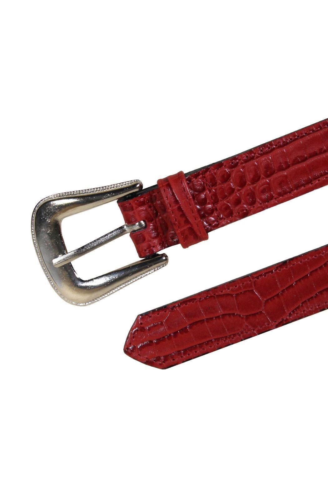 Cinturón Cuero Genuino  Anturia Rojo-2