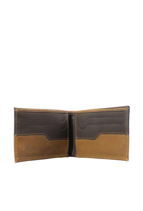 Billetera 100% cuero natural café Preston Craftmen -2