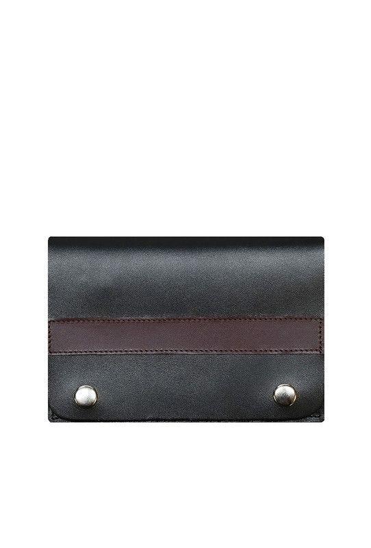 Tabaquera negro- burdeo 100% cuero natural Craftmen-0
