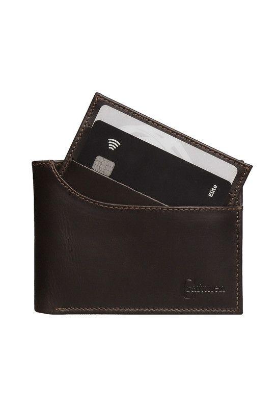 Billetera con tarjetero 100% cuero natural café Cox  Craftmen-4