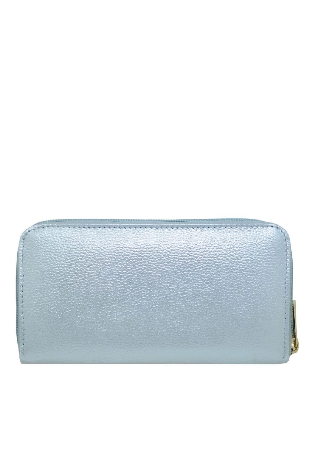 Billetera Mujer 100% Cuero Natural Genuino, Plata.-2