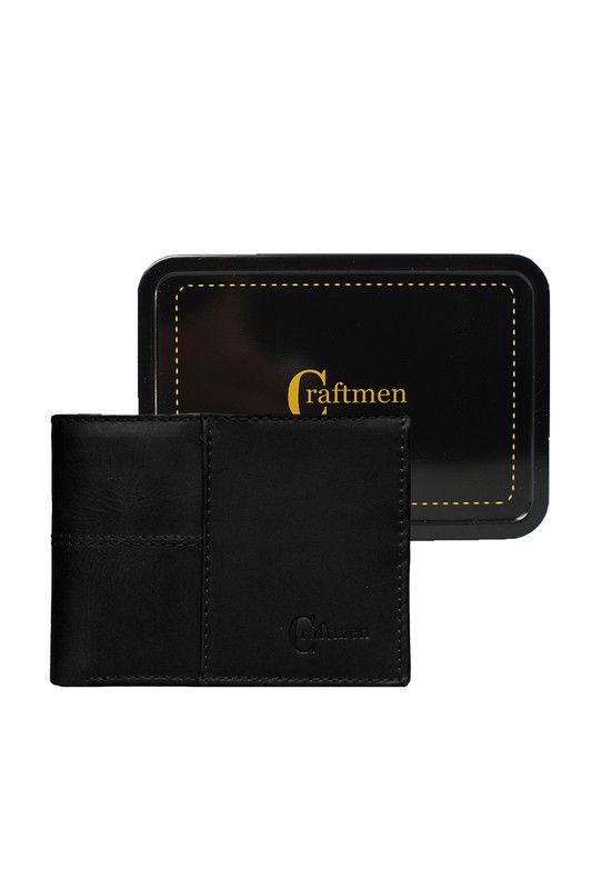 Billetera 100% cuero natural negro  Norwich Craftmen  -3