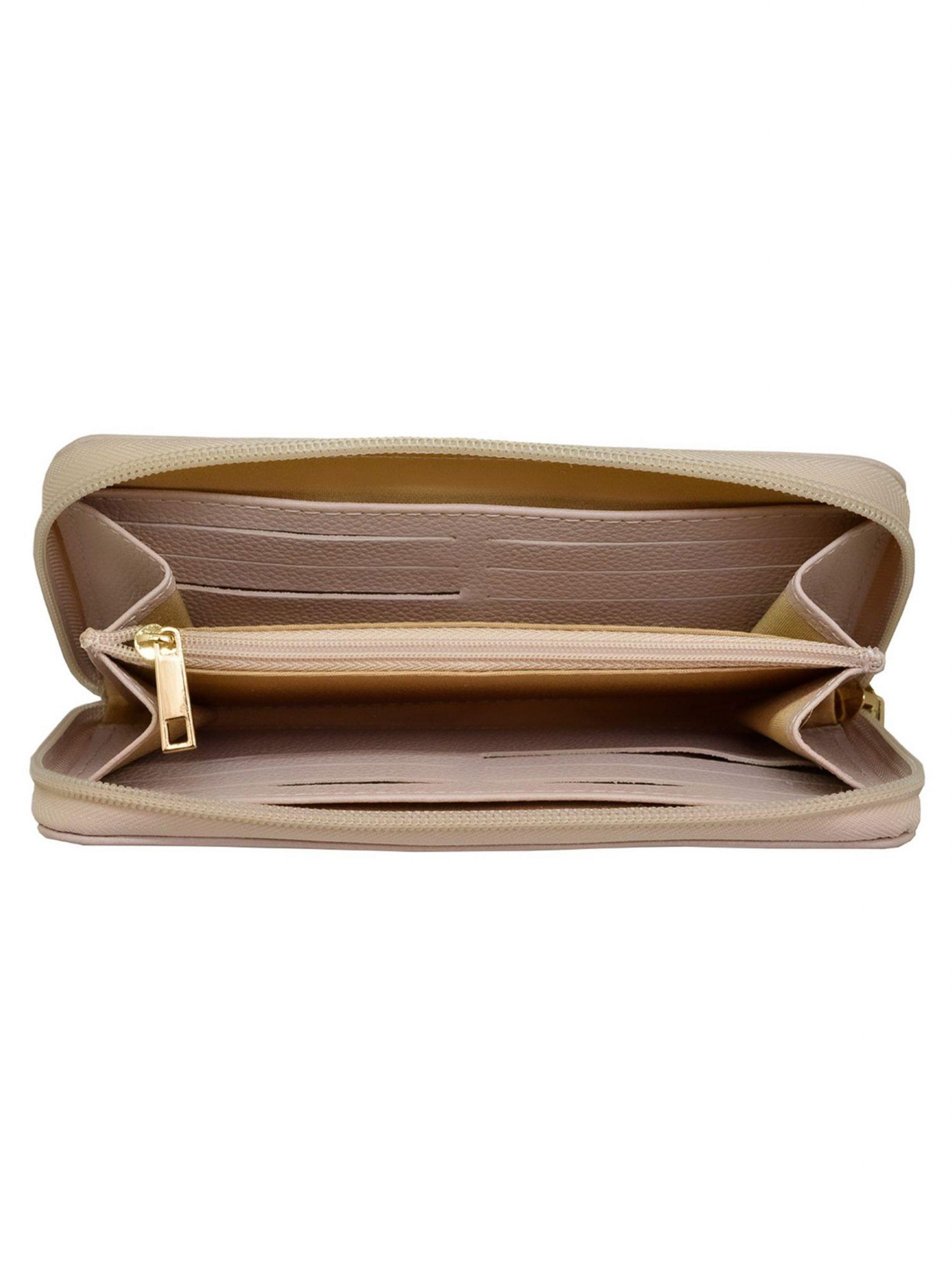 Billetera Mujer 100% Cuero Natural Genuino, Nude.-2