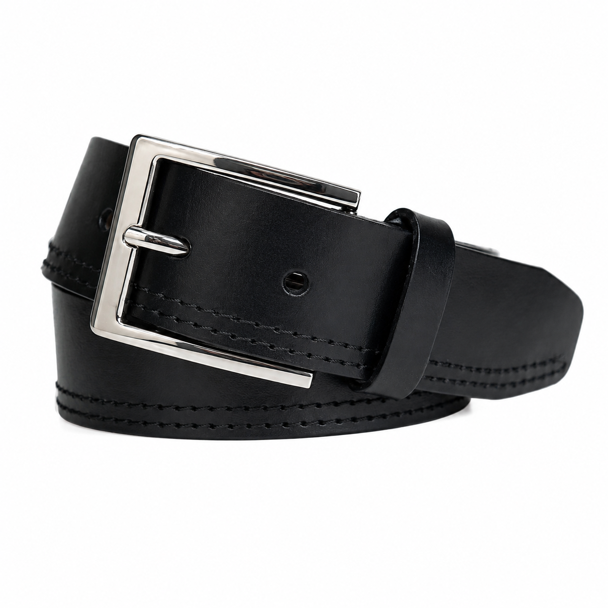 Cinturon Hombre 100% cuero natural negro MCC18-N  Craftmen-0