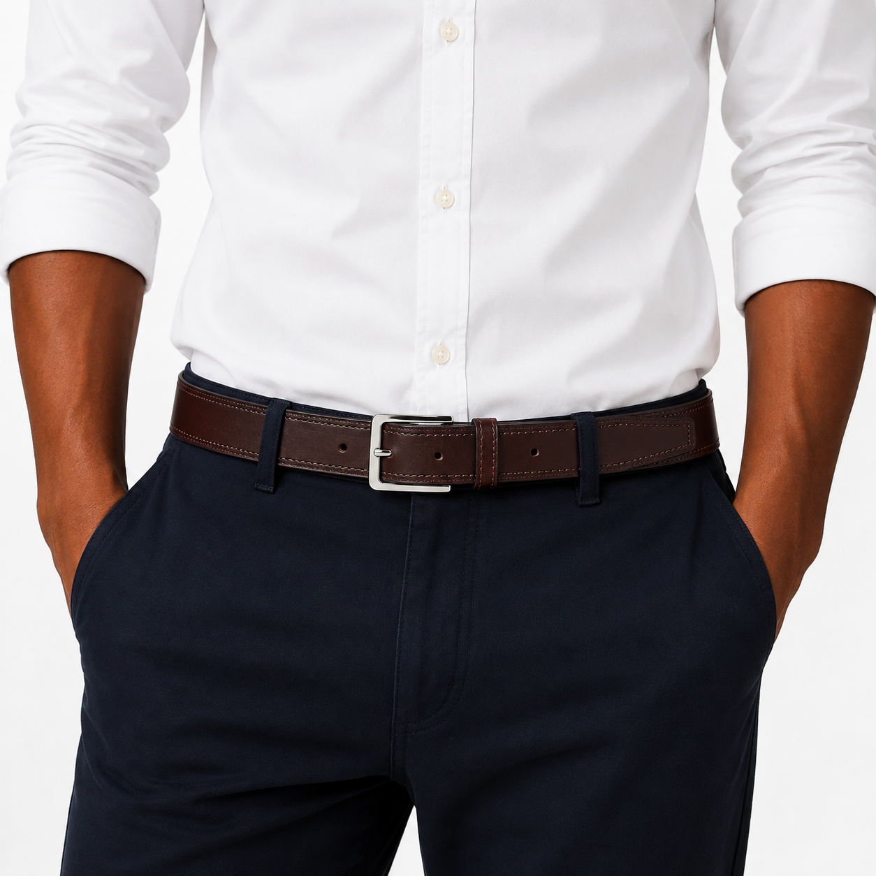 Cinturon Hombre 100% cuero natural café   Giulia Craftmen-3