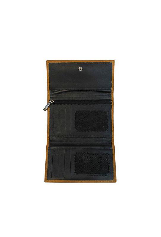 Billetera  mujer 100% cuero genuino cafe Harper Nicoletta-2