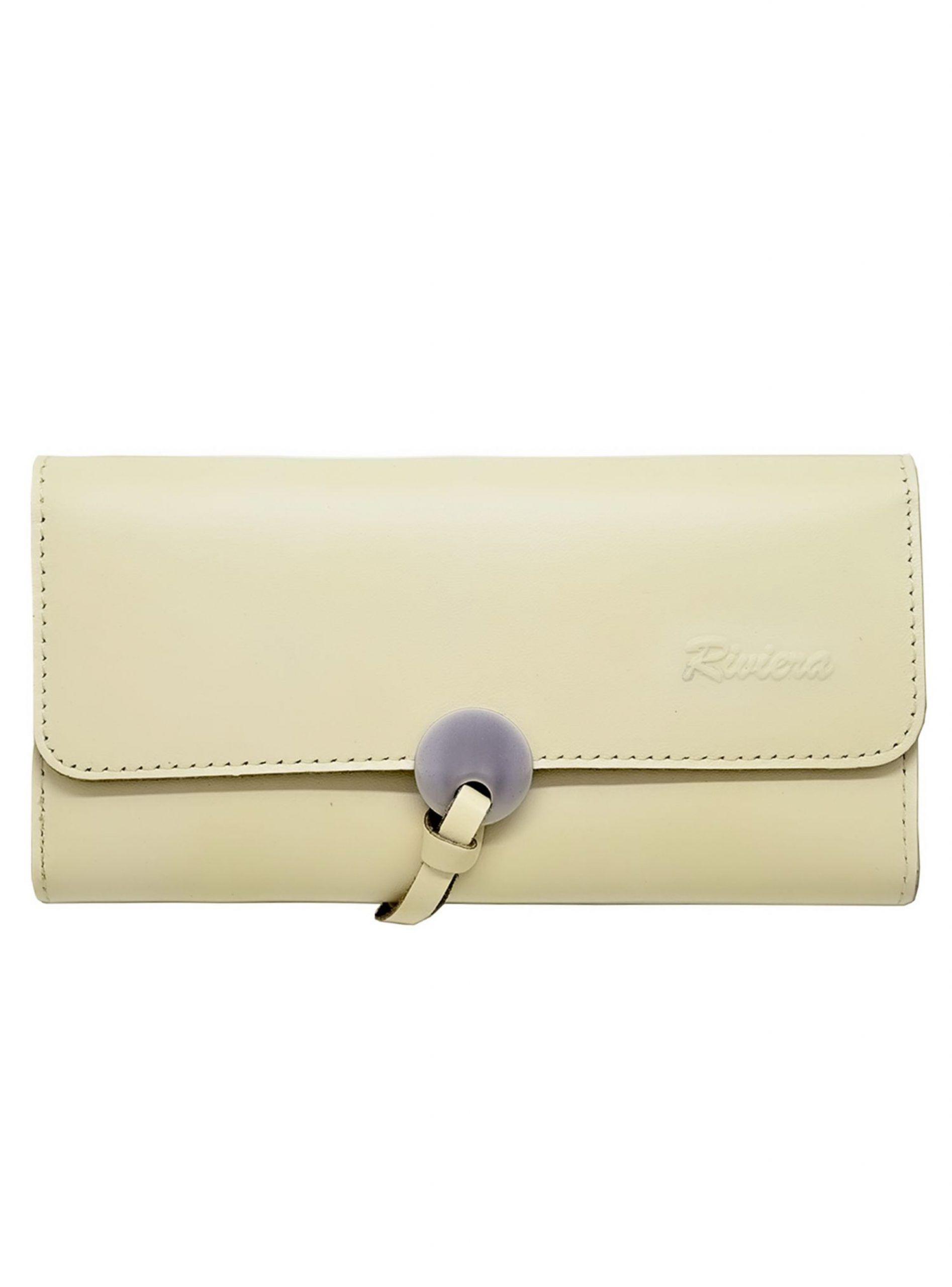 Billetera Mujer  100% Cuero Natural  Color Crema.-0