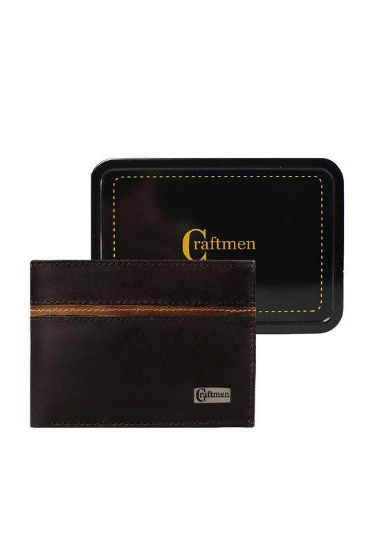Billetera 100% cuero natural cafe Oxford Craftmen -3