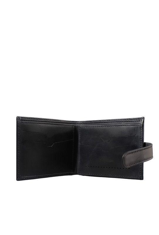 Billetera con Lengüeta 100% cuero natural negro Craftmen -2