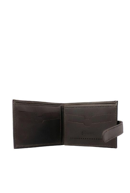 Billetera con Lengüeta 100% cuero  natural café Craftmen -2