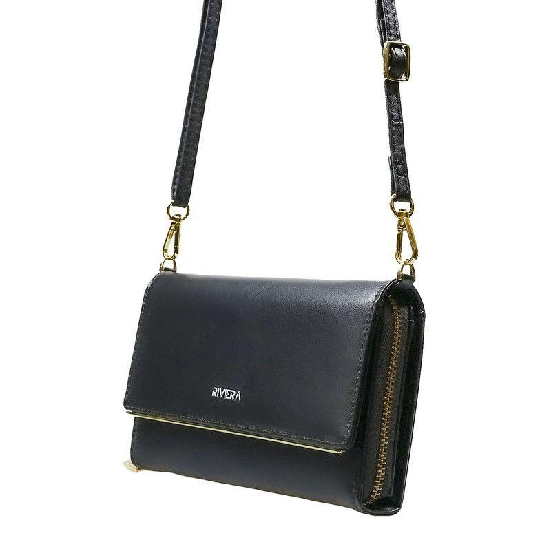 Cartera Clutch Riviera  Negro, Ecocuero-3