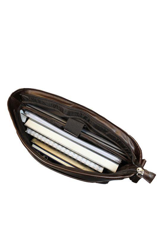 Morral Liuton café Craftmen 100% cuero genuino -4