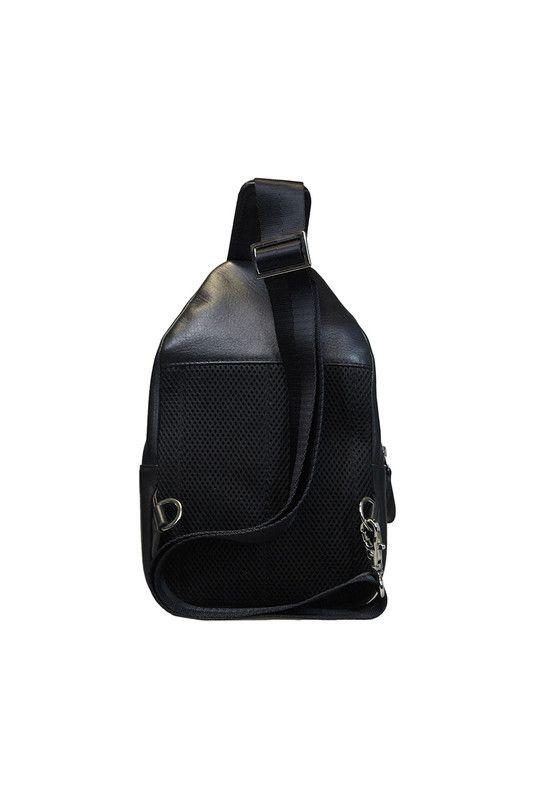 Bandolera Hombre  100% cuero natural negro Craftmen-2