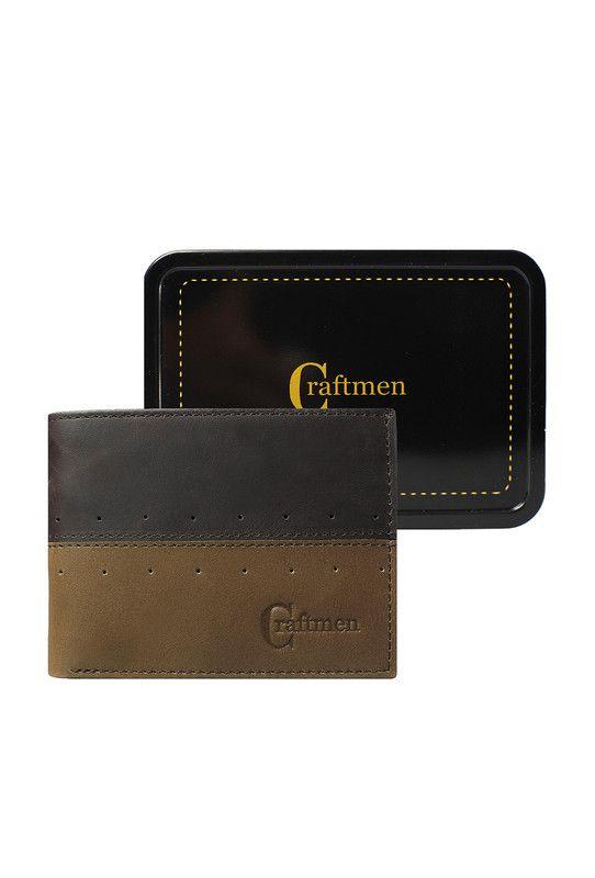Billetera  100% cuero natural café beige Brigthon Craftmen -3