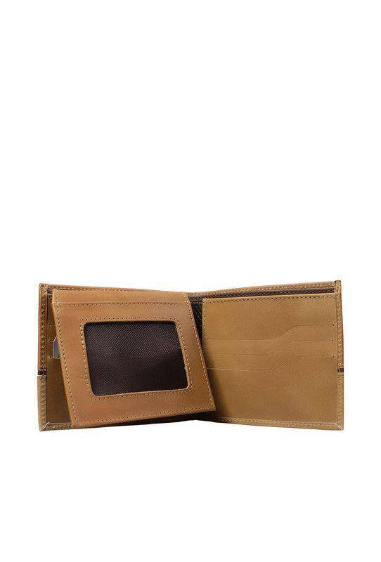 Billetera 100% cuero natural beige cafe Bolton Craftmen -2