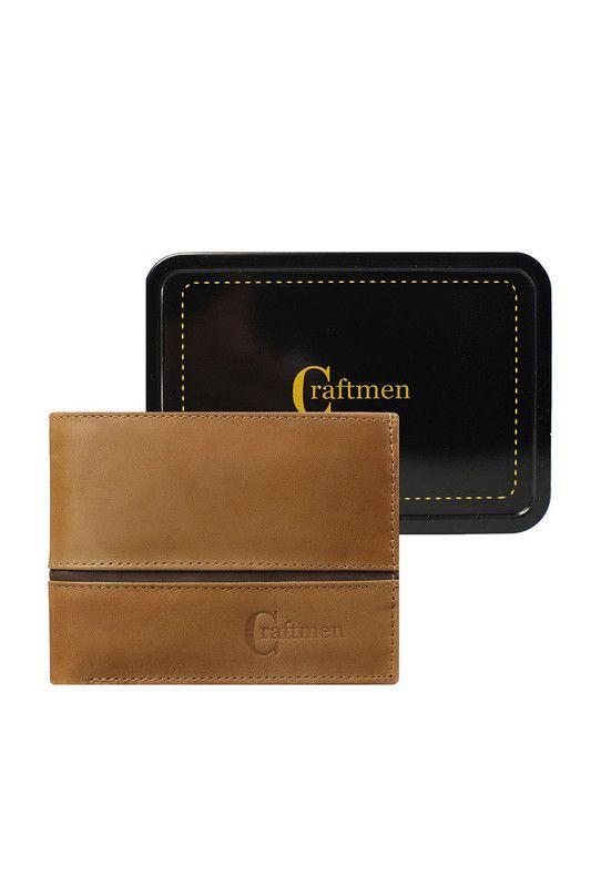 Billetera 100% cuero natural beige cafe Bolton Craftmen -3