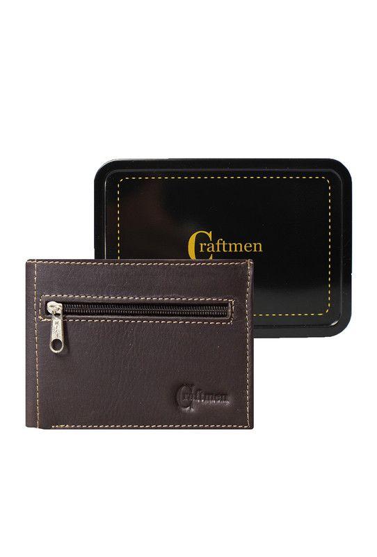 Billetera Hombre  Noah Craftmen 100% Cuero Natural  Cafe -3