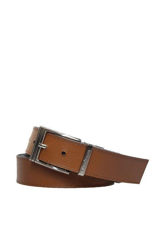 Cinturon  casual  Cuero- Reata Reversible  Brandy Negro Craftmen-0