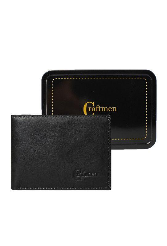 Billetera Hombre Craftmen 100% Cuero Natural  Negro  -4
