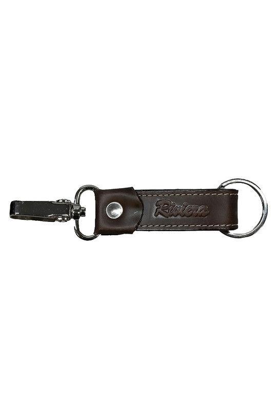 Pack Hombre Billetera-Llavero  100% cuero natural café  Riviera -4