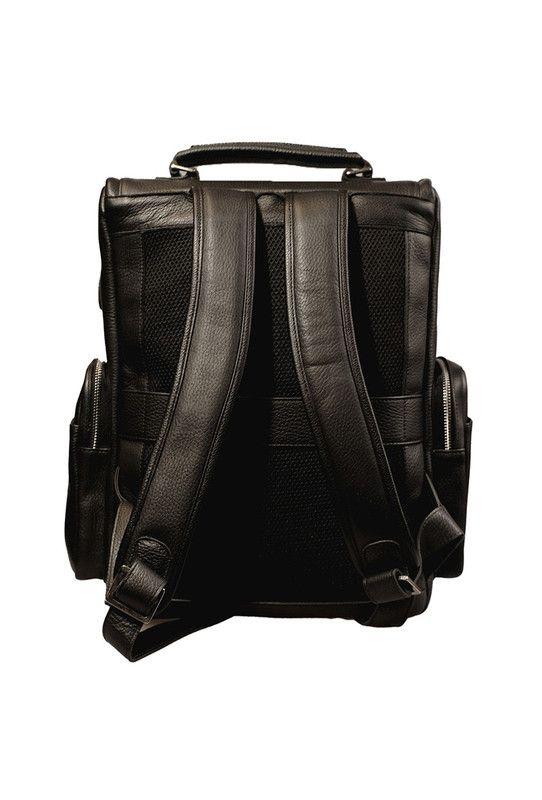 Mochila notebook  brandy 16"  100% cuero natural  negro  Craftmen -3