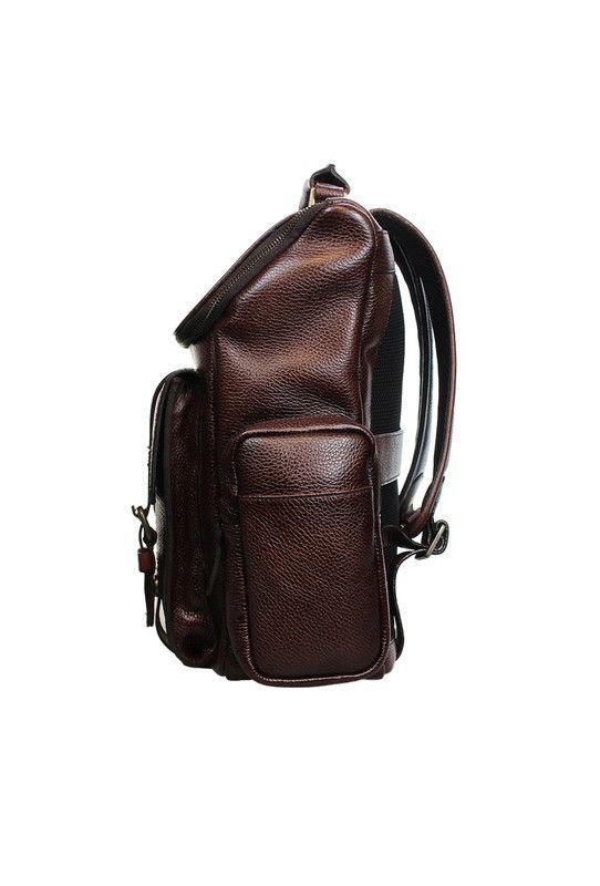 Mochila notebook  brandy 16"  100% cuero natural  café  Craftmen -4
