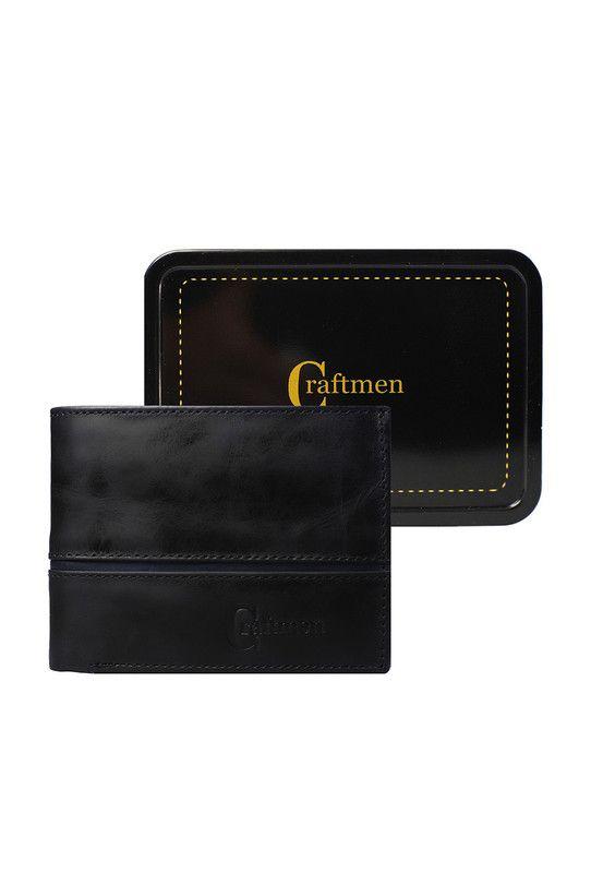Billetera 100% cuero natural  negro azul  Bolton Craftmen -3