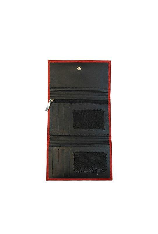 Billetera  mujer 100% cuero genuino rojo Harper Nicoletta-2