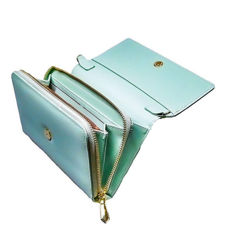 Cartera   Clutch Riviera  Verde Menta, Ecocuero-2