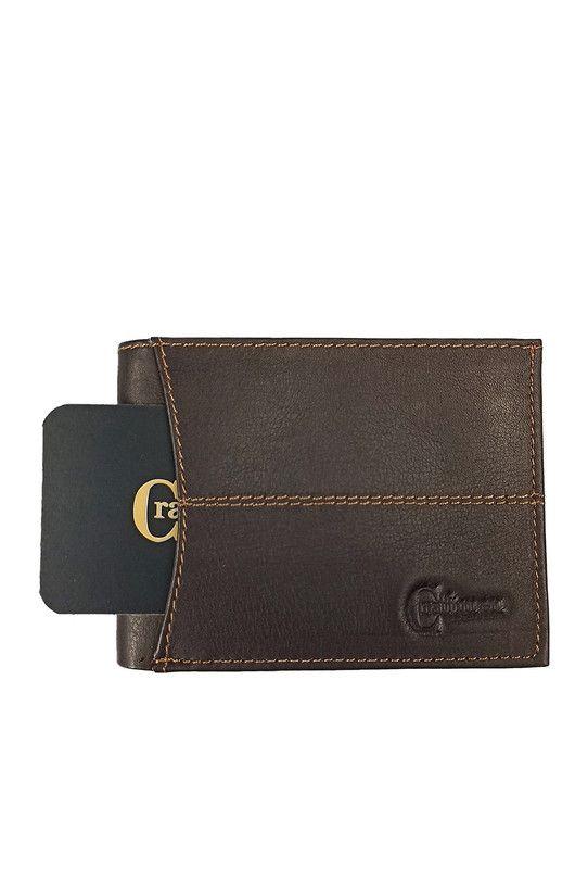 Billetera Hombre  Kyle Craftmen 100% Cuero Natural  Cafe -3