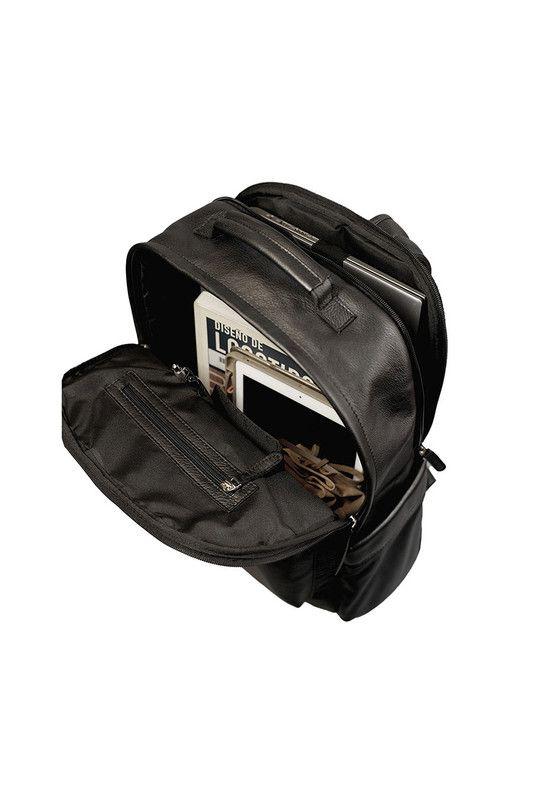 Mochila Notebook 15"  100% cuero natural negro Gregory  Craftmen -4