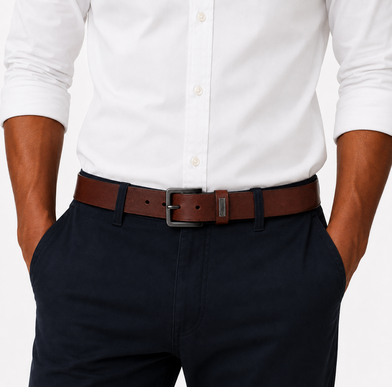 Cinturon Hombre 100% cuero natural coñac Turner Craftmen-3