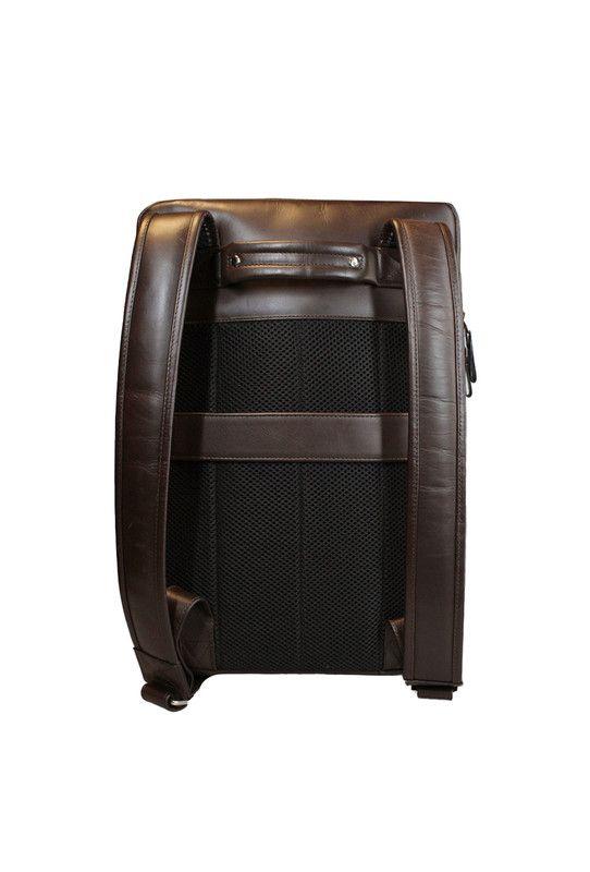 Mochila notebook  café  16"  100% cuero natural  Glasgow Craftmen -2