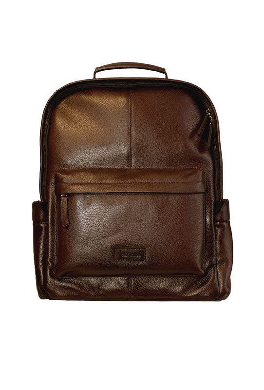 Mochila Notebook 15"  100% cuero natural coñac Gregory  Craftmen -1