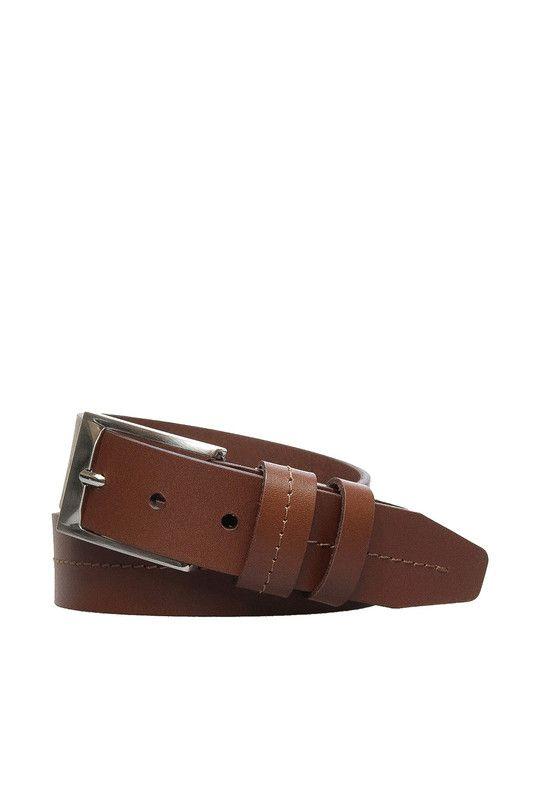 Cinturon Hombre 100% cuero natural Cafe Davies Craftmen-0