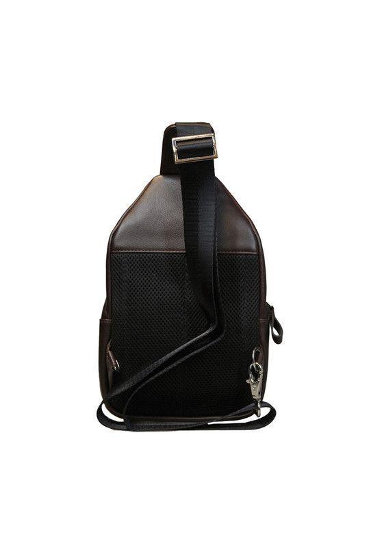 Bandolera Hombre  100% cuero natural Café Craftmen-2