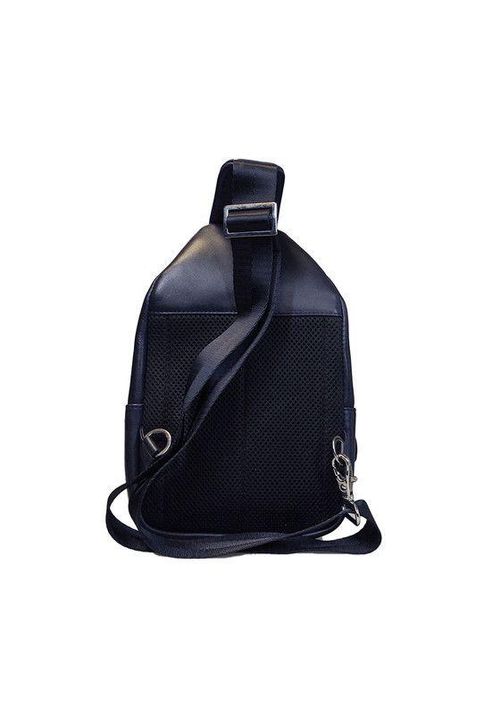 Bandolera Hombre  100% cuero natural azul Craftmen-2