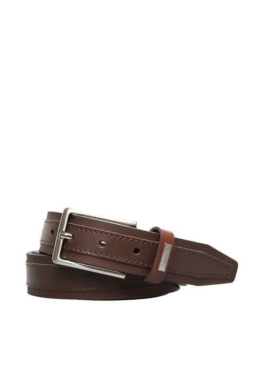 Cinturon Oliver  Hombre Craftmen  100% cuero genuino  café  -0