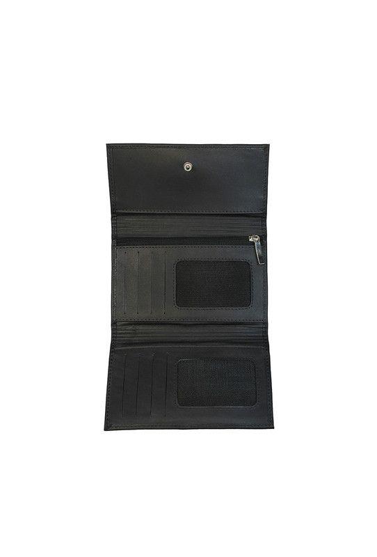 Billetera  mujer 100% cuero genuino negro Harper Nicoletta-2