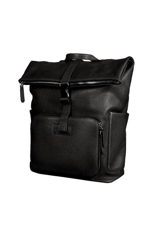 Mochila Notebook 16"  100% cuero natural negro  Belfast  Craftmen -0