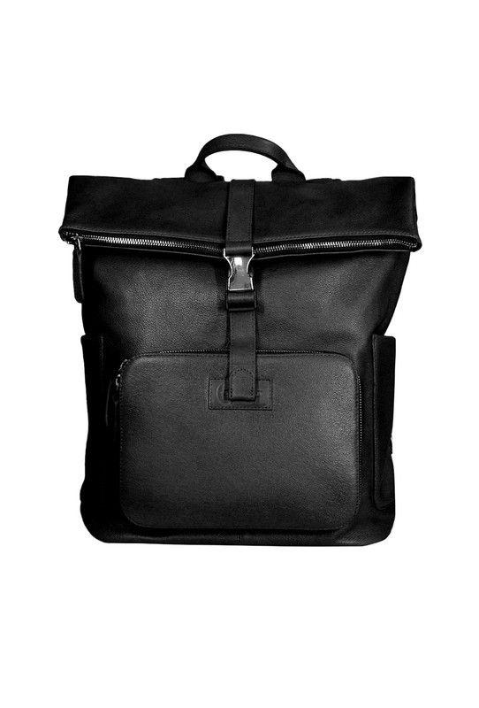 Mochila Notebook 16"  100% cuero natural negro  Belfast  Craftmen -1