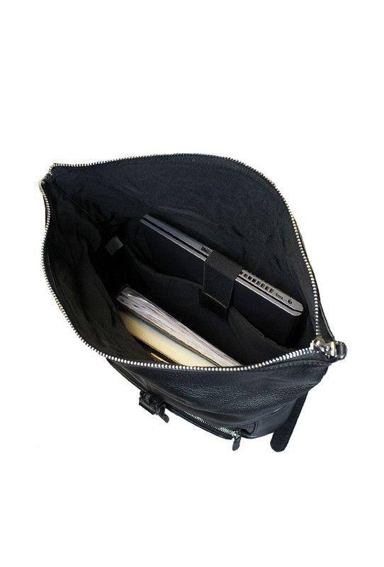 Mochila Notebook 16"  100% cuero natural negro  Belfast  Craftmen -5