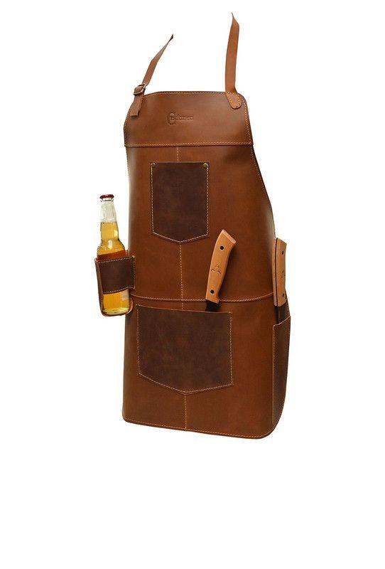Pechera 100% cuero natural café claro Craftmen-0
