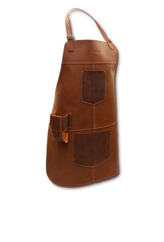 Pechera 100% cuero natural café claro Craftmen-1