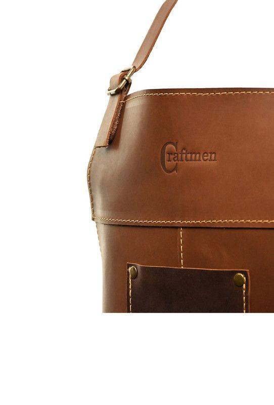 Pechera 100% cuero natural café claro Craftmen-2