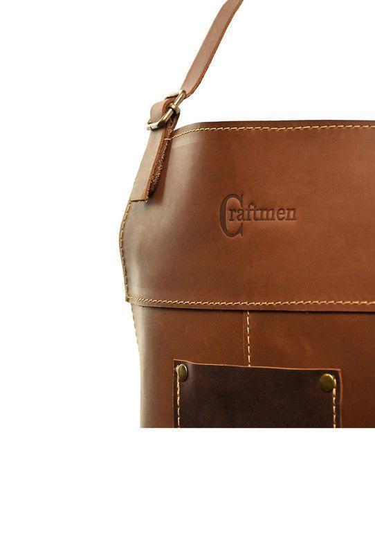 Pechera 100% cuero natural café claro Craftmen-3