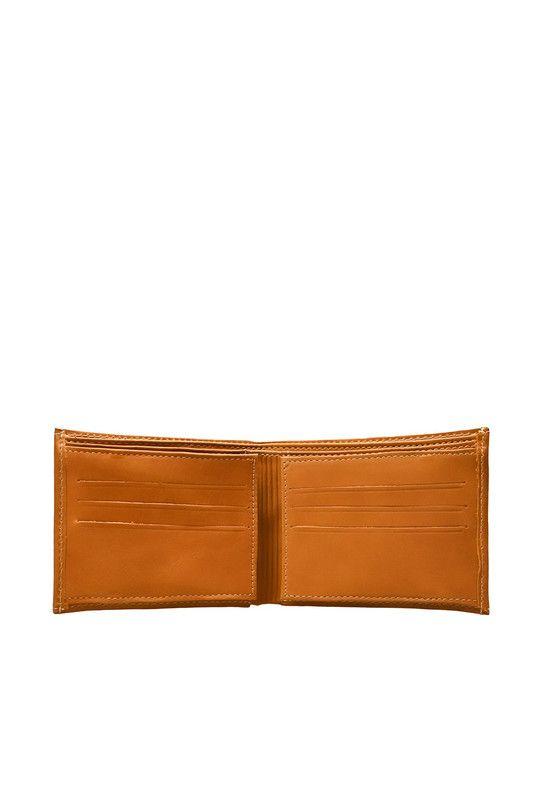 Billetera 100% cuero natural café claro Cambridge Craftmen -2